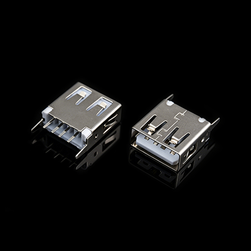 TS-T003048-194 13mm Right-Angle USB Vertical DIP Female Receptacle