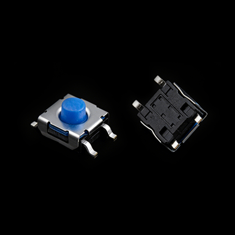 TS-G003308 6.2x6.2 Blue Actuator Black Base Normally Closed Silicone Tactile Switch