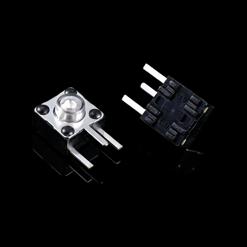TS-E006102 6×6×5.0mm Tactile Switch, Side Three Pins, Transparent White Head, Pin Length 3.5mm