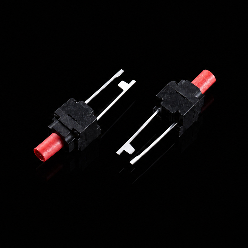 Tactile Switch TS-F012014, 8×8×15.0mm, Waterproof, Center 2-Pin, Red Actuator