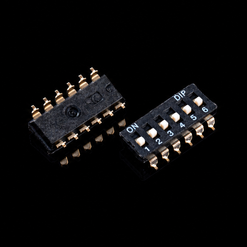 DIP Switch TS-U001028, KM-2.54-6P, Black, SMD