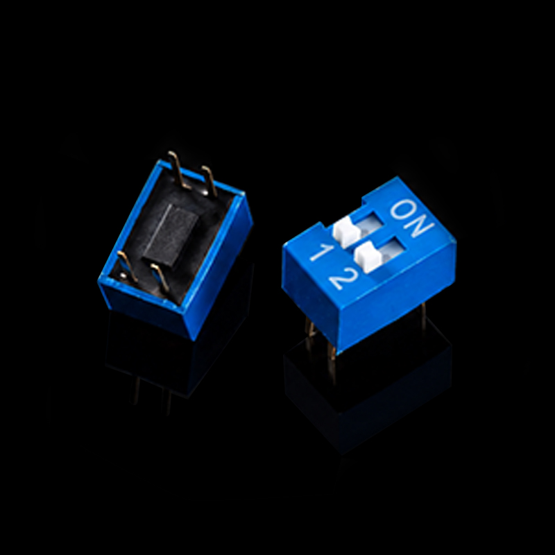 DIP Switch TS-U001033, DS-2.54-2P, Blue, Through-Hole