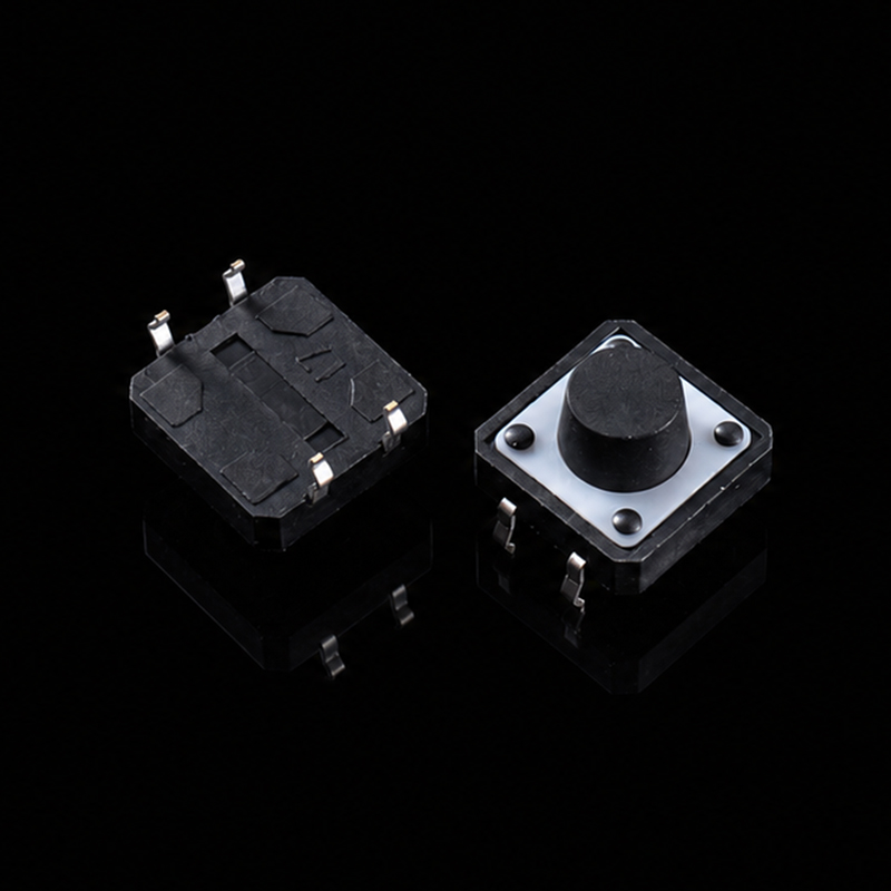Tactile Switch TS-I004035 12×12×7.5, 4-Pin DIP, White Actuator, High Silver-Clad Contact