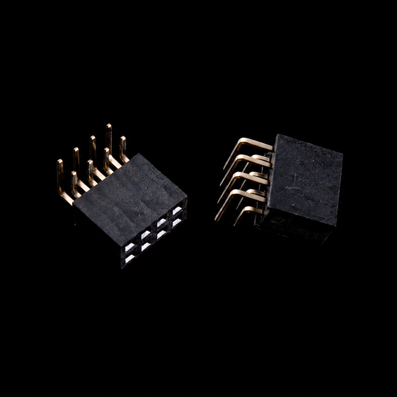 TS-Q005335 2.54mm Pitch Dual Row Right-Angle Female Header, 2 x 4 Pins